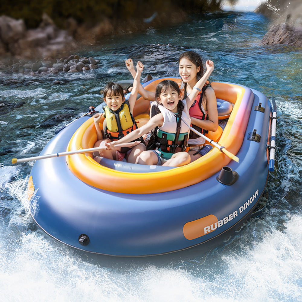 Inflatable Boat Canoeing Fishing Float Tube with Built-in Inflation Pump