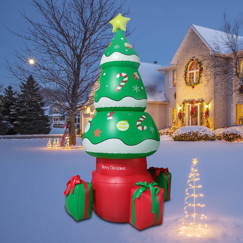 5.6 FT Giant Inflatable Santa For Christmas Garden Yard Lawn Xmas Party Decorations Inflatable Christmas Tree Gift Santa