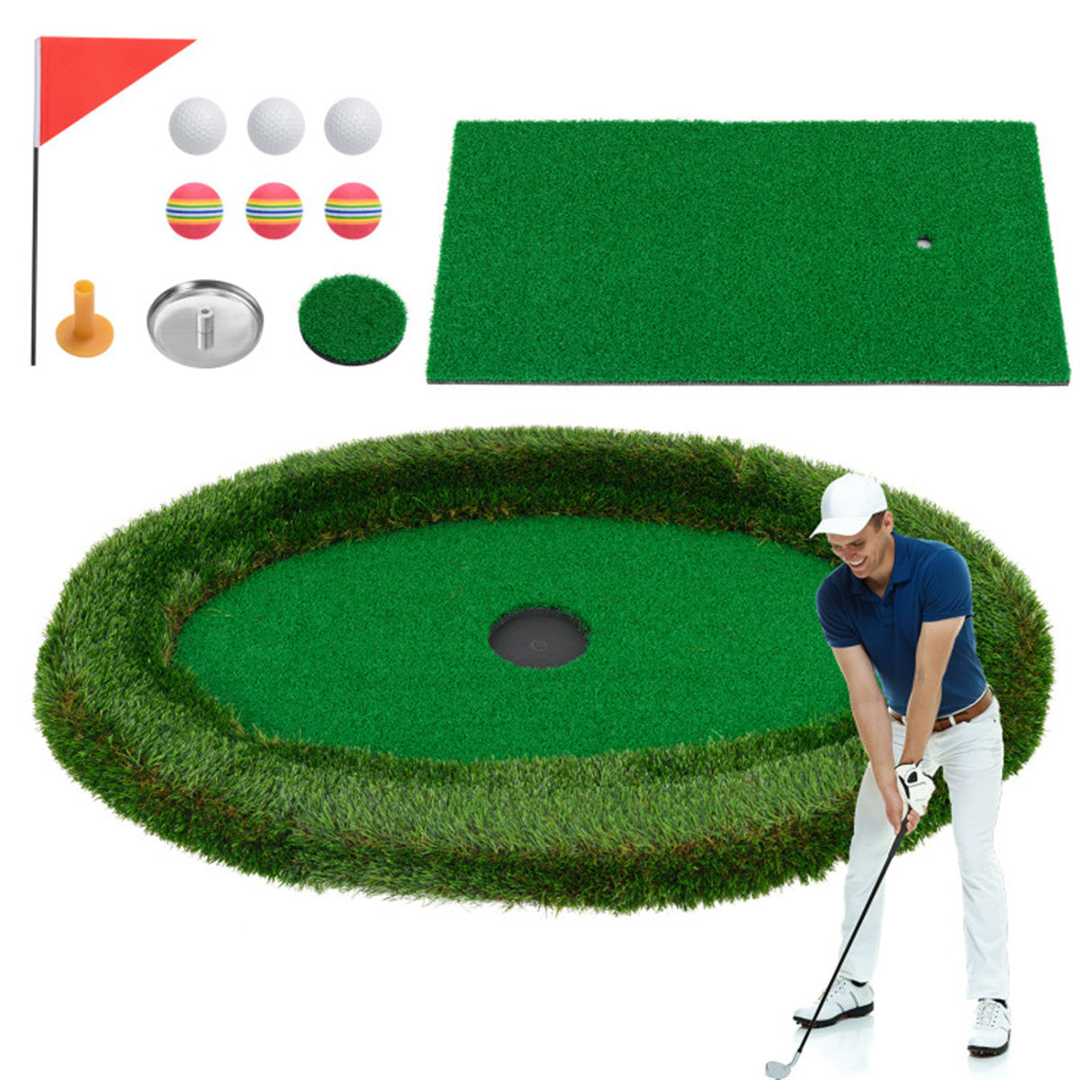 37.5" x 25.5" Oval Floating Golf for Pool Chipping