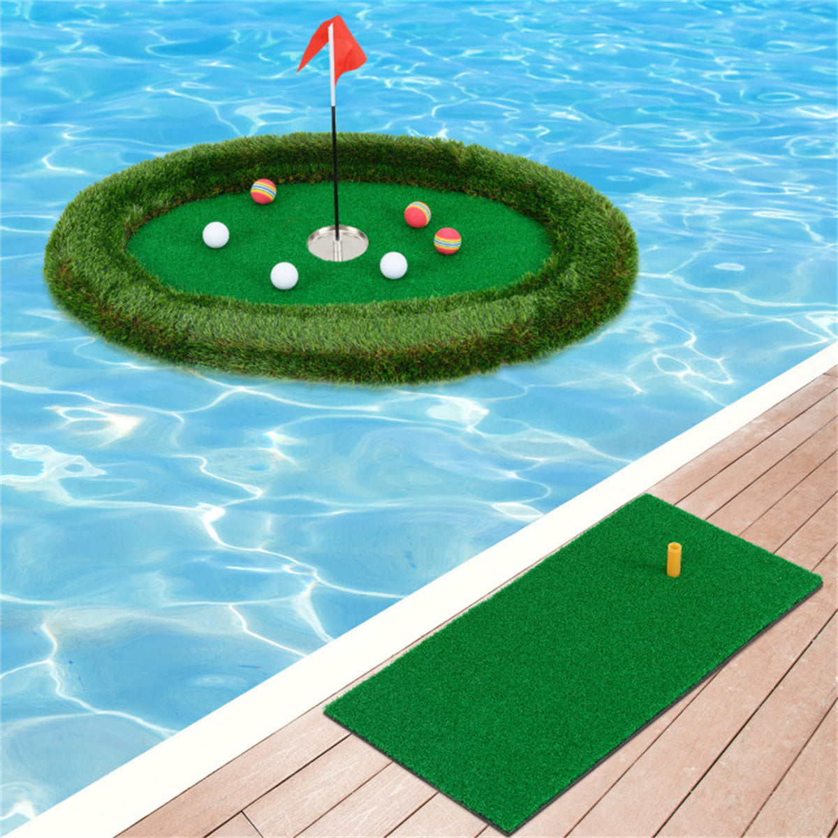 37.5" x 25.5" Oval Floating Golf for Pool Chipping