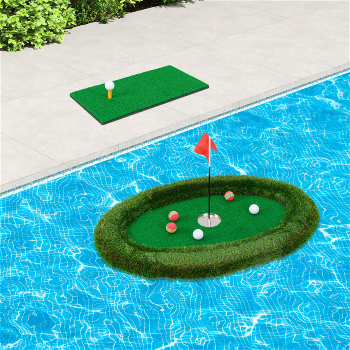 37.5" x 25.5" Oval Floating Golf for Pool Chipping