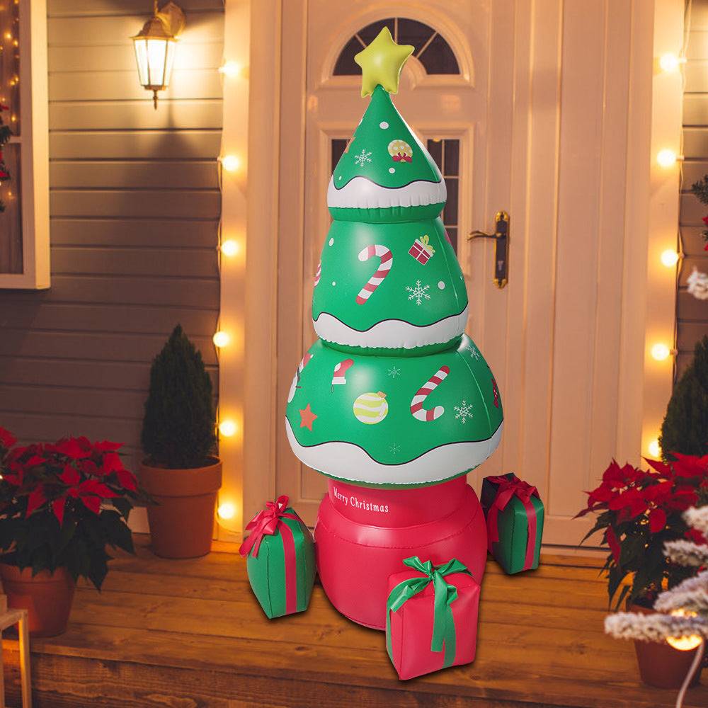 5.6 FT Giant Inflatable Santa For Christmas Garden Yard Lawn Xmas Party Decorations Inflatable Christmas Tree Gift Santa