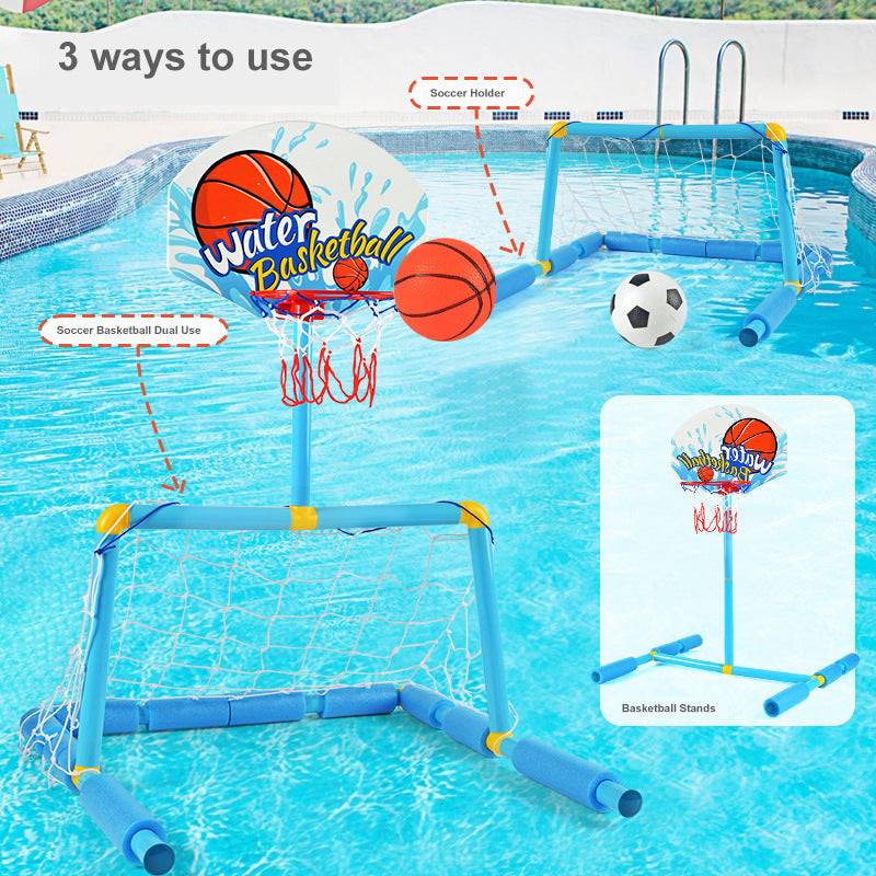 Pool Game Toys Soccer Basketball Hoops Water Sports Set