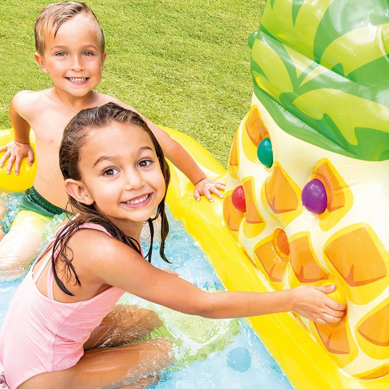 Inflatable Play Center Kiddie Pool with Water Slide - FruitLand