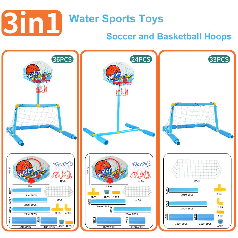 Pool Game Toys Soccer Basketball Hoops Water Sports Set