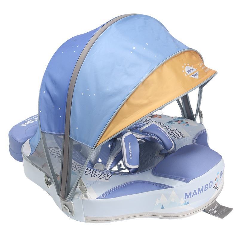 Upgrade Mambobaby Baby Swimming Float With Adjustable Canopy for 3-24 Months Baby
