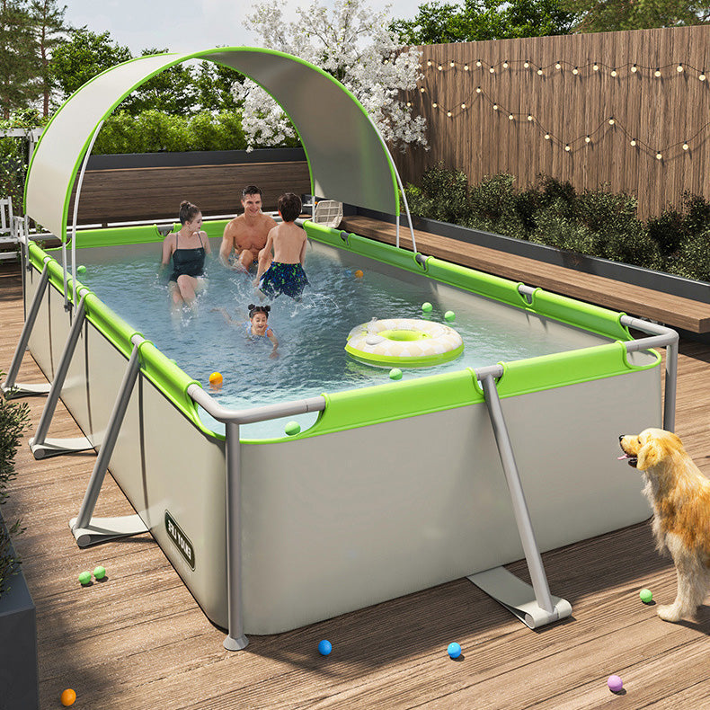 Large Rectangular Swimming Pool with Awning