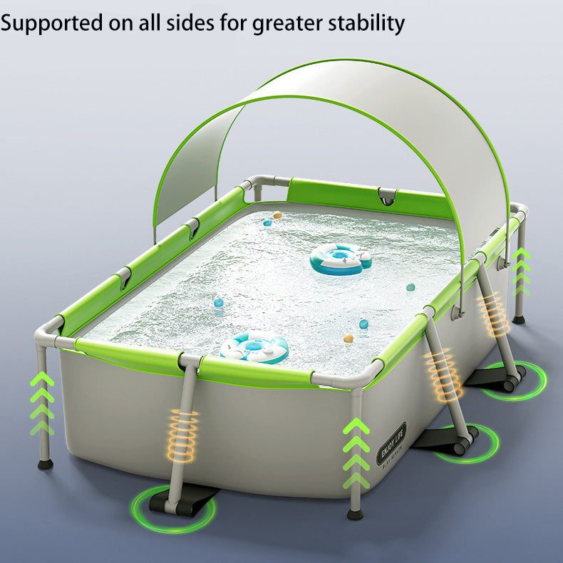Large Rectangular Swimming Pool with Awning