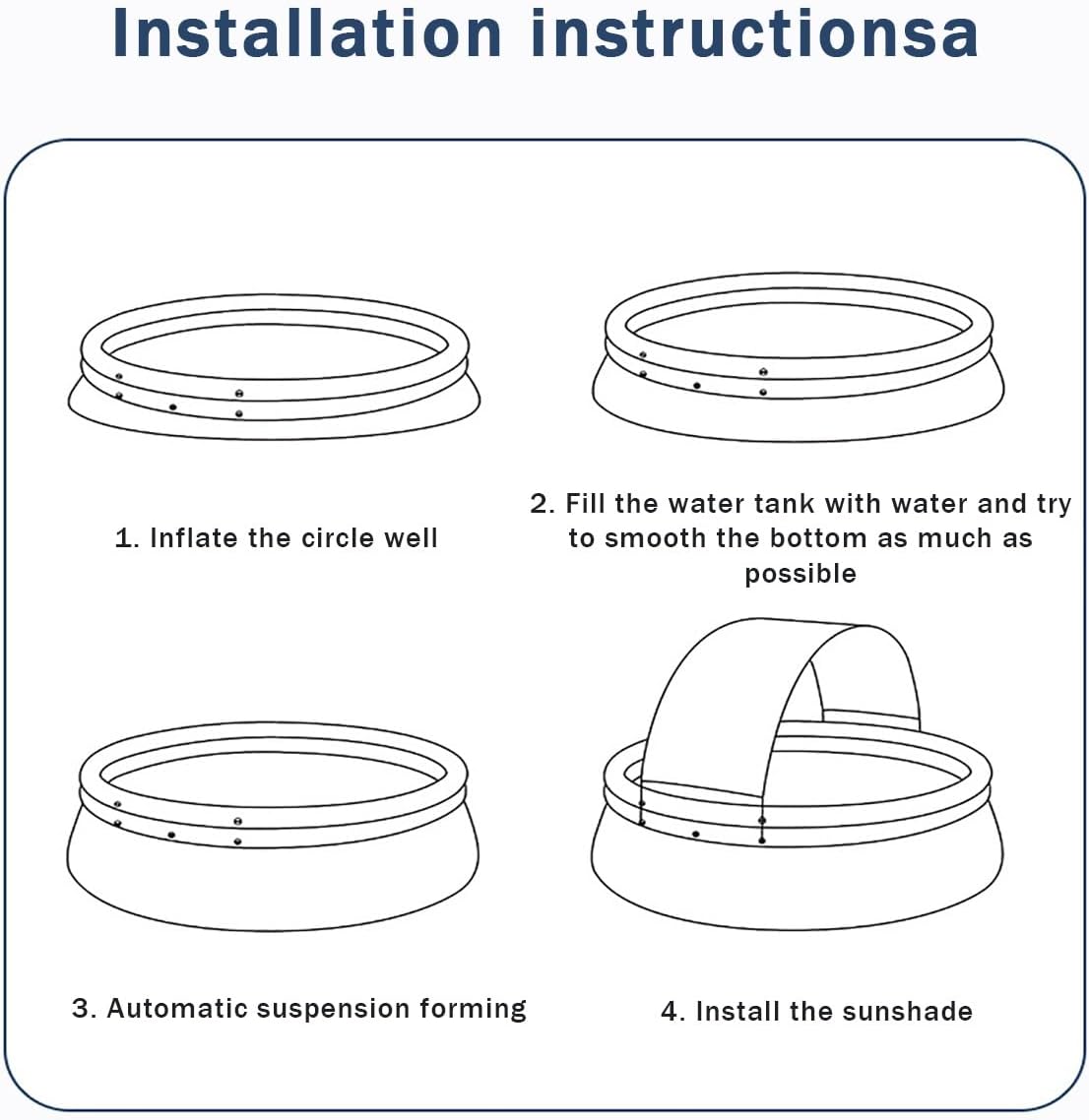 Inflatable Grip Net Swimming Pool with Sunshade