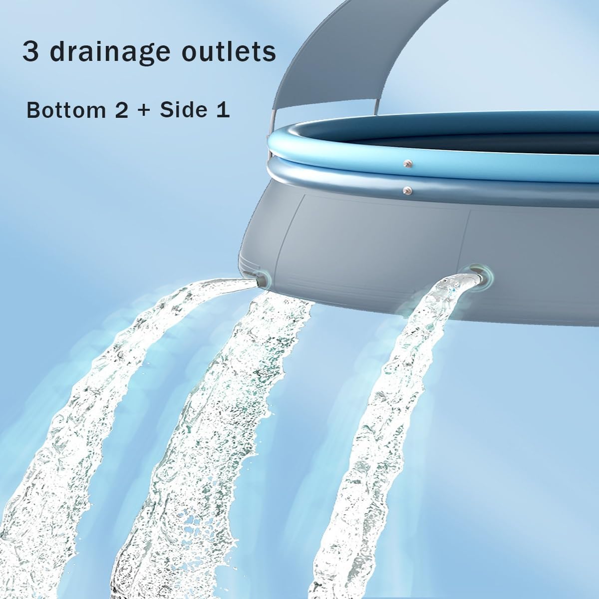 Inflatable Grip Net Swimming Pool with Sunshade
