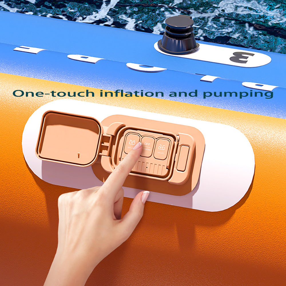 Inflatable Boat Canoeing Fishing Float Tube with Built-in Inflation Pump