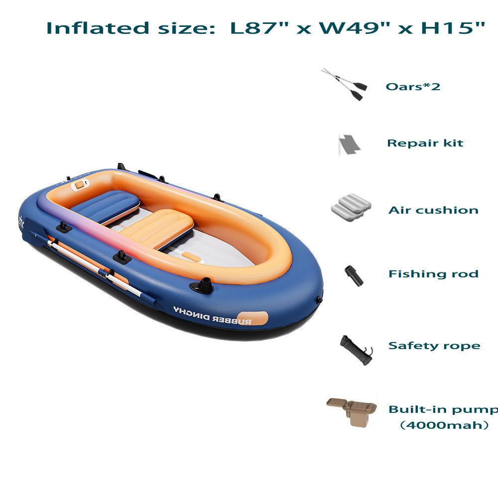 Inflatable Boat Canoeing Fishing Float Tube with Built-in Inflation Pump