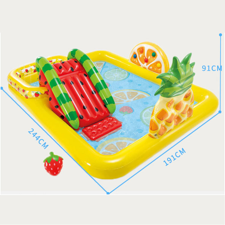 Inflatable Play Center Kiddie Pool with Water Slide - FruitLand