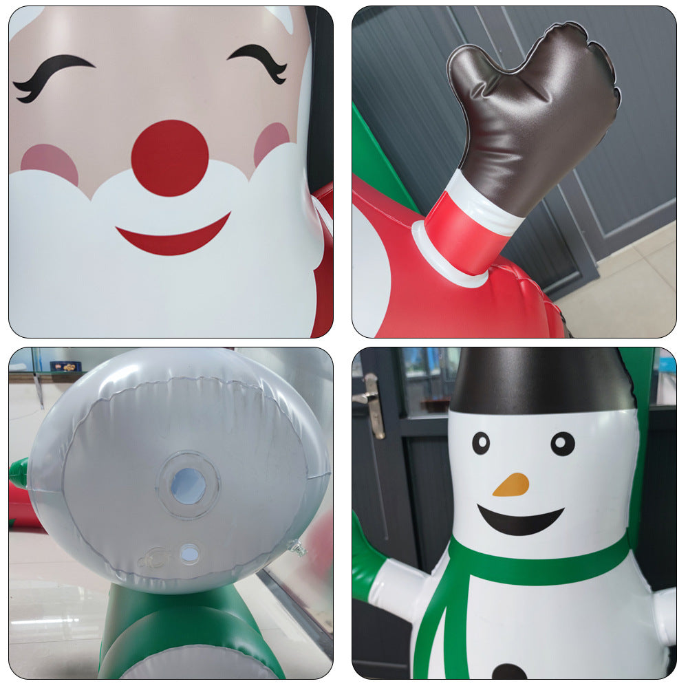 Outdoor 8 Feet Inflatable Santa & Snowman Arch Gate Christmas Decoration