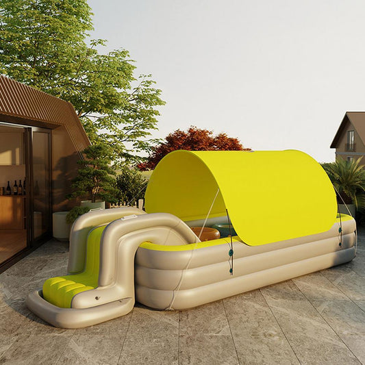 Inflatable Swimming Pool with Slide Large Awnings Naughty Fort Thickening - Indoor & Backyard Family Fun - cisann.com