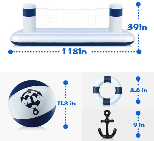 Inflatable Pool Volleyball Set & Basketball Hoop - CRUISE SHIP