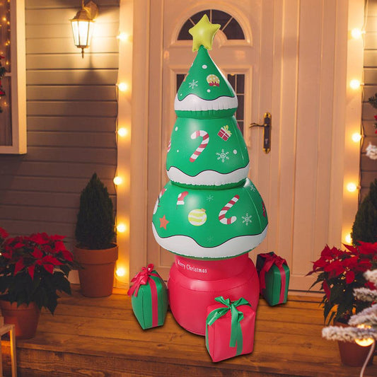 5.6 FT Giant Inflatable Santa For Christmas Garden Yard Lawn Xmas Party Decorations Inflatable Christmas Tree Gift Santa
